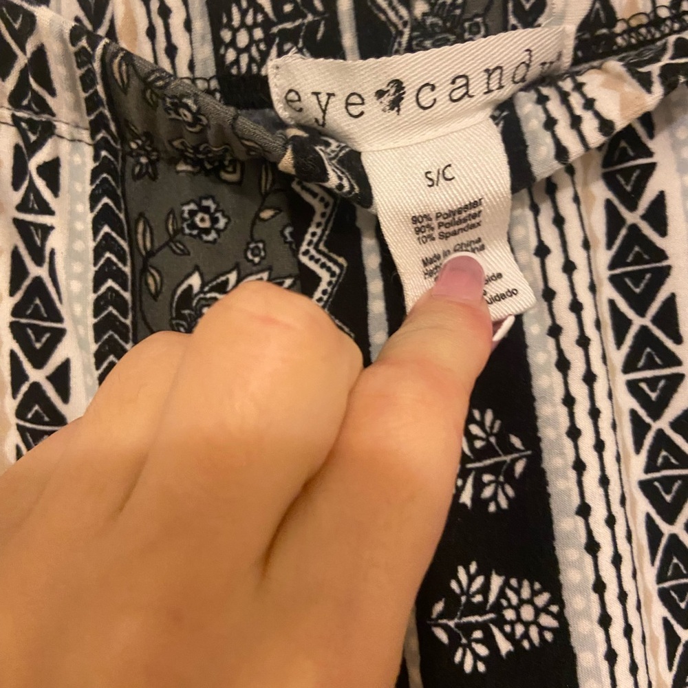 Eye Candy Black and White Patterned Blouse